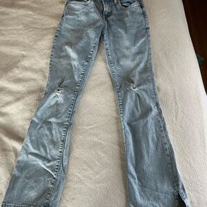 Gap girls 12 Blue Distressed Flared Jeans